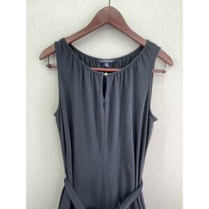 Halter Maxi Dress Lands’ End Keyhole M 10-12 Black Tie Waist VTG Sleeveless